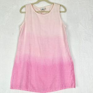 Spirit Activewear Linen Ombre Tunic Size Medium Pink Lagenlook Beach Vacation